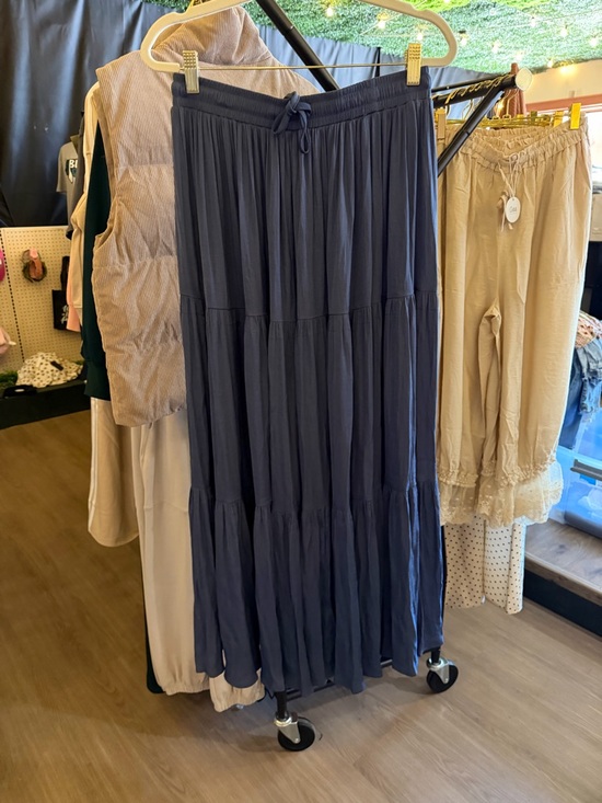 Pinch Dresses & Skirts - Pinch Navy Tiered Maxi Skirt with Drawstring Waist A047